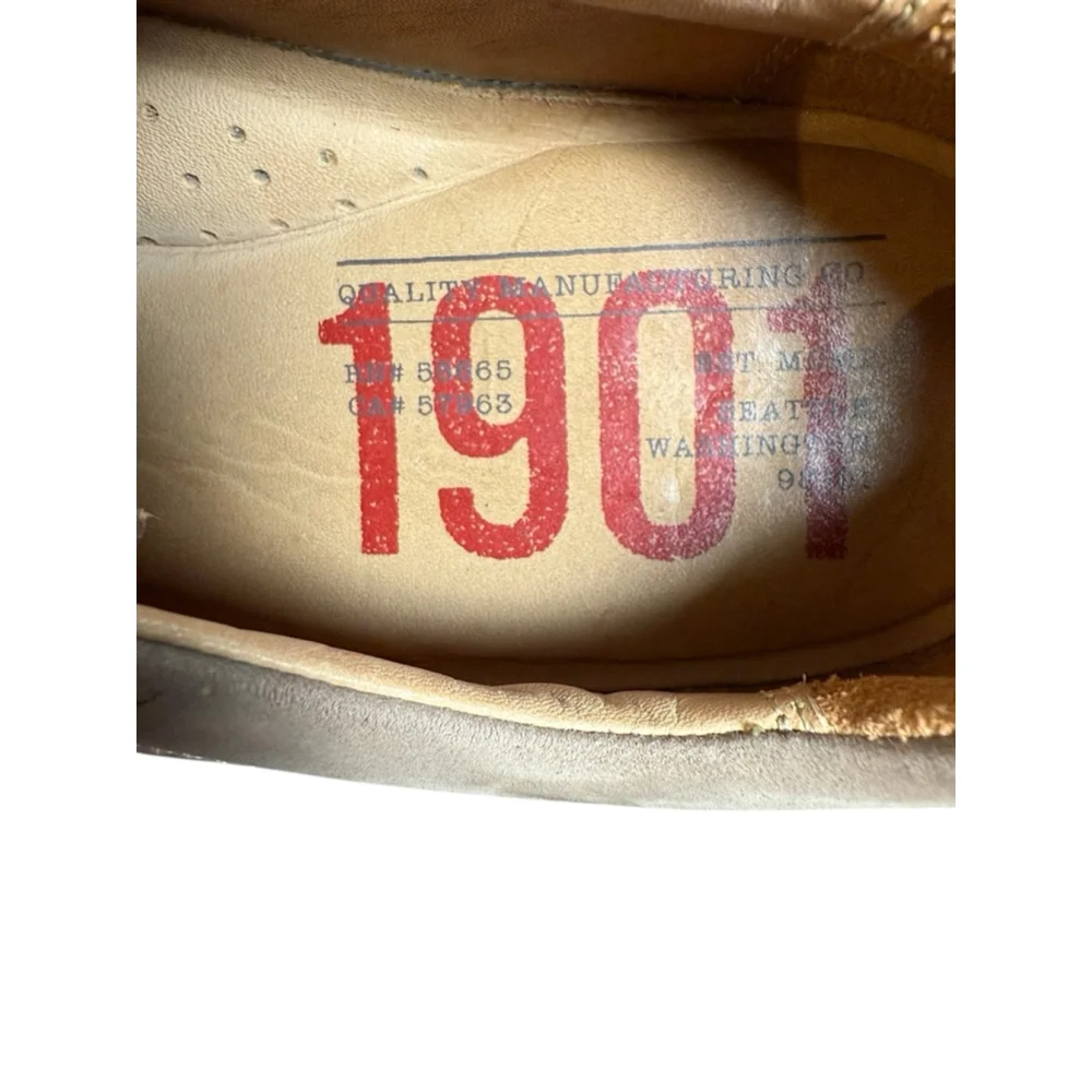1901 Leather Wingtip Oxford Dress Shoes Gray Size 8.5